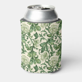 Porta-lata Ornate dark green acanthus leaves pattern