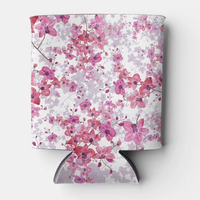 Porta-lata Orquídea: beleza vermelha singular. (Frente)