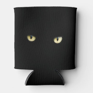 Porta-lata Os olhos de gato preto do Dia das Bruxas podem