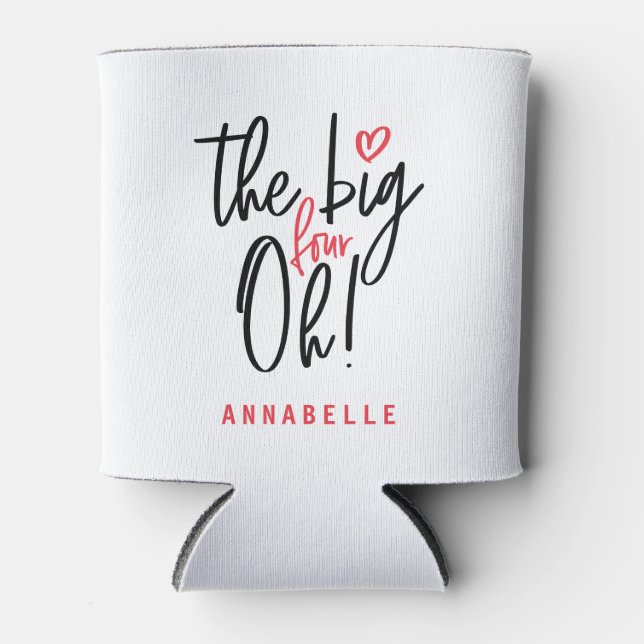 Porta-lata Os quatro grandes! presente de favor do aniversári (Frente)