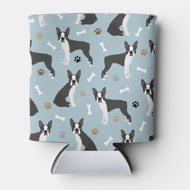 Porta-lata Ossos e patas de Boston Terrier (Frente)