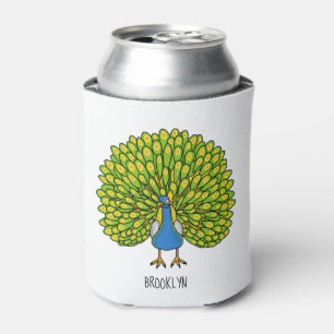 Porta-lata Ótima ilustração de pássaro pavão brilhante