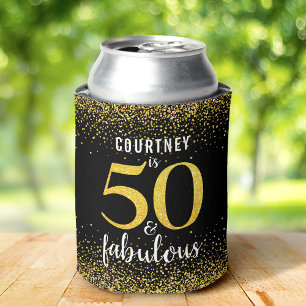 Porta-lata Ouro brilhante e preto 50 e fabuloso personalizado