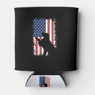 Porta-lata Ouro Retriever American Flag Silhouket