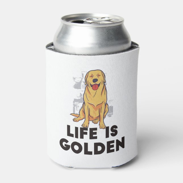 Porta-lata Ouro Retriever Dog - A Vida É Ouro (Can Front)
