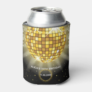 Porta-lata Ouro Shiny Disco Ball Black Aniversário