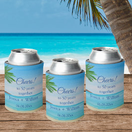 Porta-lata Ouro Tropical 50º Aniversário de Casamento