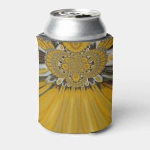 Porta-lata Ouro Yellow Flower Pattern Design