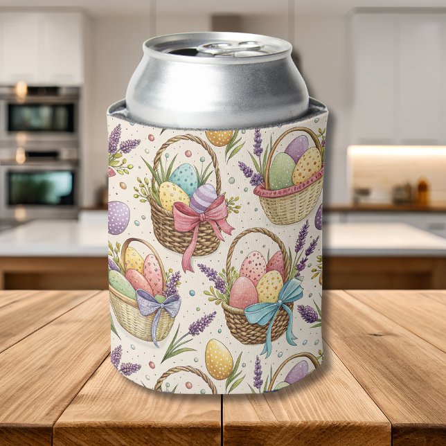 Porta-lata Ovos de Páscoa em Cesta de Vime com Lavanda (Criador carregado)