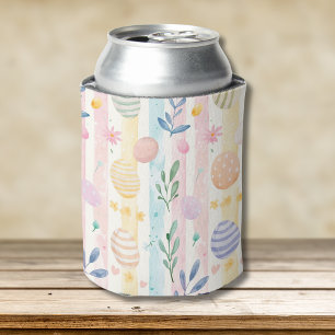 Porta-lata Ovos de Páscoa em Listras de Aquarela Pastel Elega