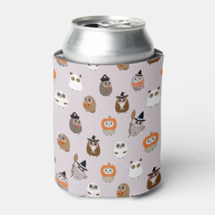 Porta-lata Padrão Adorável das Corujas de Halloween