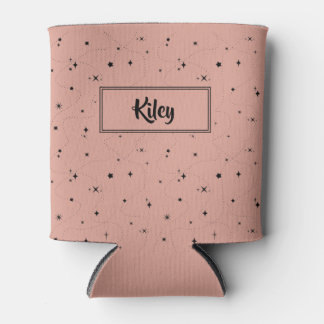 Porta-lata padrão celeste rosa