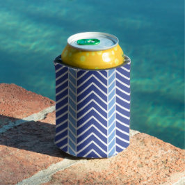 Porta-lata Padrão Chevron Azul