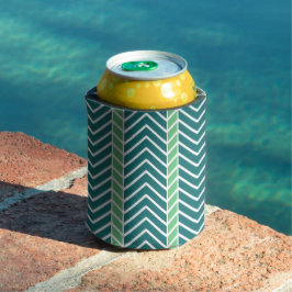 Porta-lata Padrão Chevron Azul-Verde