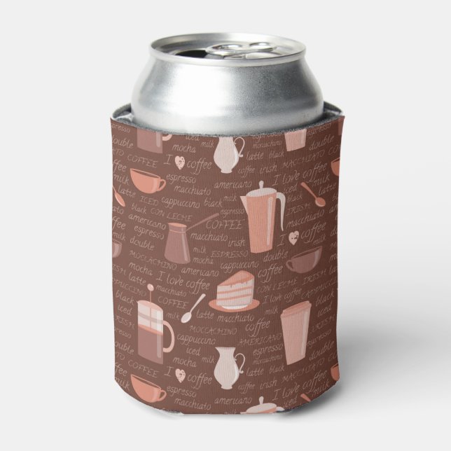 Porta-lata Padrão com elementos relacionados ao café (Can Front)