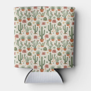 Porta-lata Padrão contínuo de cactos suculentos do deserto