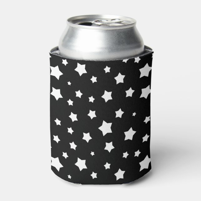 Porta-lata Padrão das estrelas pretas e brancas (Can Front)