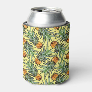 Porta-lata Padrão de abacaxi tropical em amarelo
