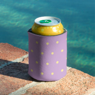Porta-lata Padrão de Bolinhas Roxo e Amarelo Festa Pastel Div