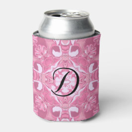 Porta-lata Padrão de Caleidoscópio de Rosa Médio #2 Monograma