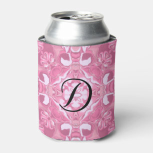 Porta-lata Padrão de Caleidoscópio de Rosa Médio #2 Monograma