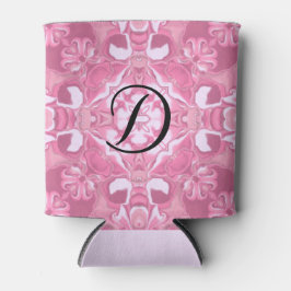 Porta-lata Padrão de Caleidoscópio de Rosa Médio #2 Monograma