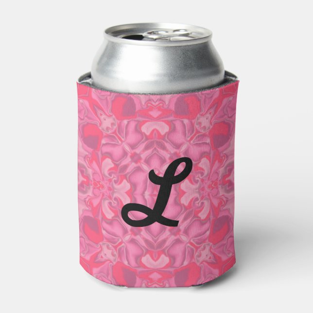 Porta-lata Padrão de Caleidoscópio Rosa Médio #1 (Can Front)