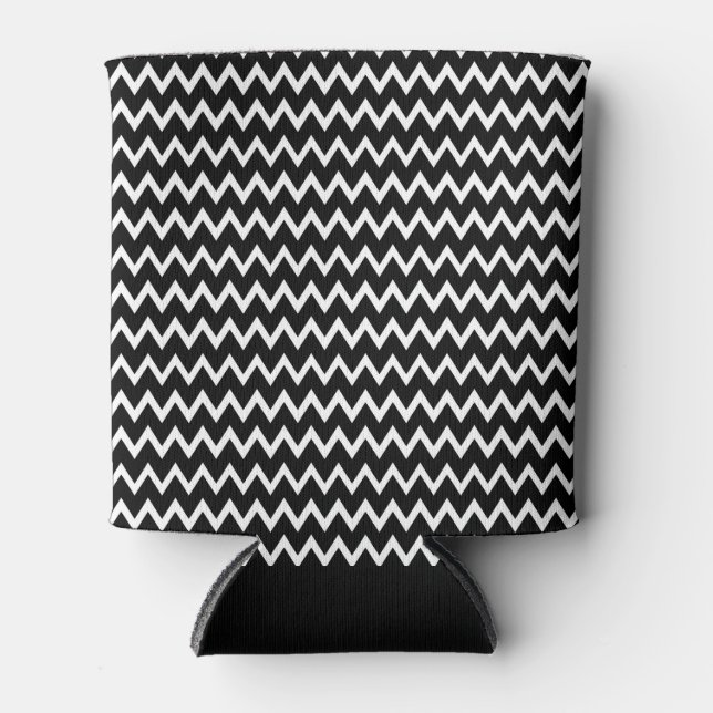 Porta-lata Padrão De Chevron Preto E Branco (Frente)