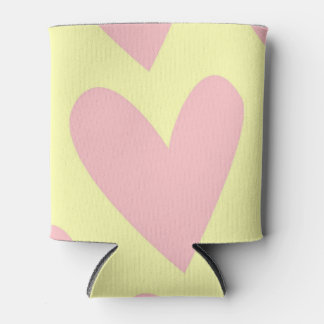 Porta-lata Padrão de Coração Simples, Cor-de-Rosa Amarelo, Y2