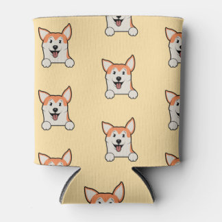 Porta-lata Padrão de Corgi-Cute - Design de resfriador de tom