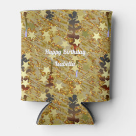Porta-lata Padrão de Estêncil Abstrato Glamour Aniversário de