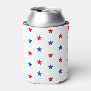 Porta-lata Padrão de estrelas do patriótico branco vermelho