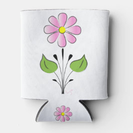 Porta-lata Padrão de Flor Rosa com Flor Colorido Único