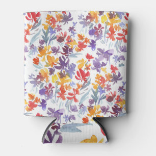 Porta-lata Padrão de Flores de Verão de Cores Aquáticas Shabb