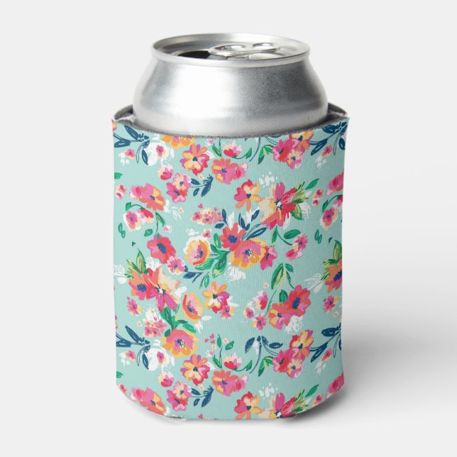 Porta-lata Padrão de Flores Pintadas (Can Front)