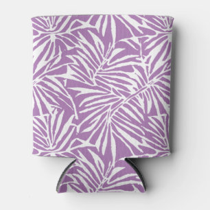 Porta-lata Padrão de Folha Tropical Roxo Pálido Repetitivo