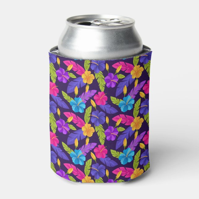 Porta-lata Padrão de Folhas e Flores Tropicais-23857 (Can Front)