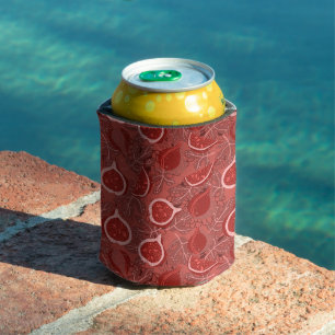 Porta-lata Padrão de fruta de figo vermelho bonito
