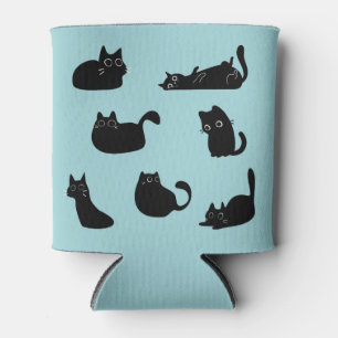 Porta-lata Padrão de Gatos Pretos