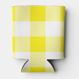 Porta-lata Padrão de Gingham Amarelo