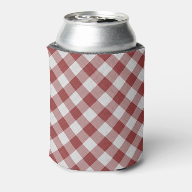 Porta-lata padrão de gingham vermelho (Can Back)