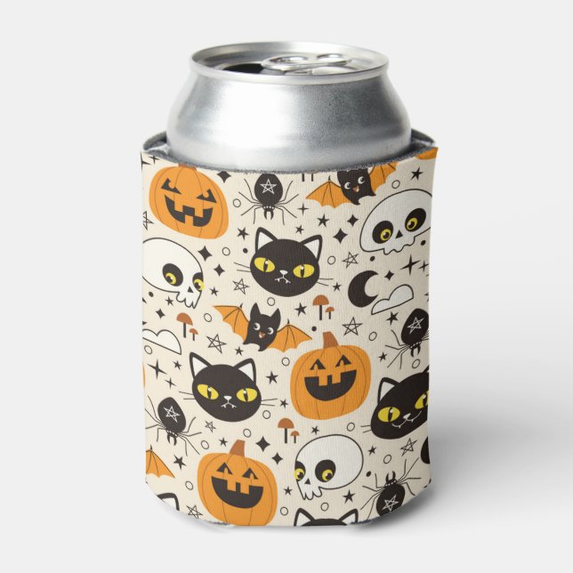 Porta-lata Padrão de Halloween Retro Bonito (Can Front)