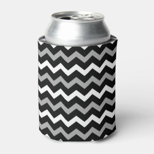 Porta-lata Padrão de Impressão Chevron Preto Branco e Cinza