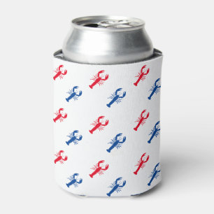 Porta-lata Padrão de lagosta azul e branco-vermelho patriót