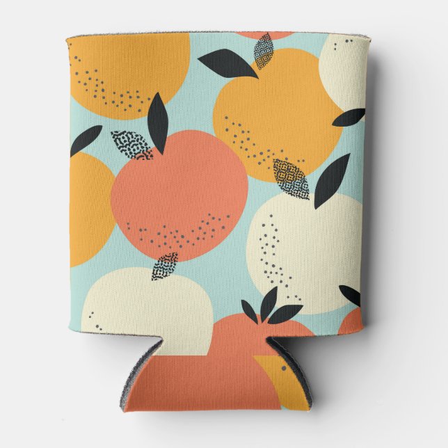 Porta-lata Padrão De Laranjas: Design Sem Costura Vibrante. (Frente)