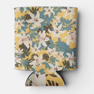 Porta-lata Padrão de Lily de Folhas Tropicais Brilhantes