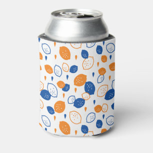 Porta-lata Padrão de limão azul e laranja, com Frutas empinad