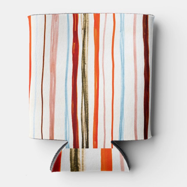 Porta-lata Padrão de Linhas Vermelhas: Pincel Horizontal (Frente)