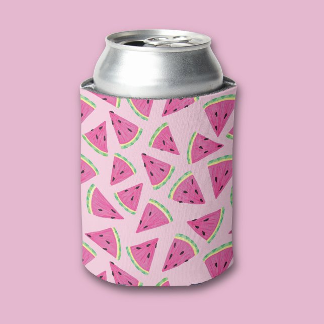 Porta-lata Padrão de melancia rosa (Watermelon fruit can cooler)