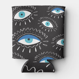 Porta-lata Padrão de Moda de Penas Oculares Tribais